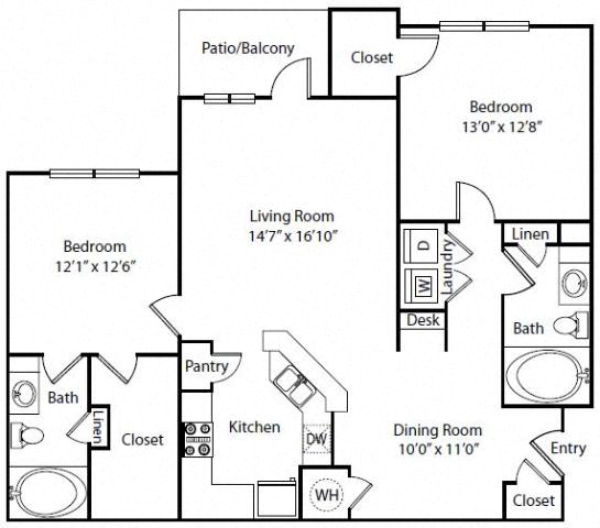 Floor plan layout diagram for 2C Renovation 4